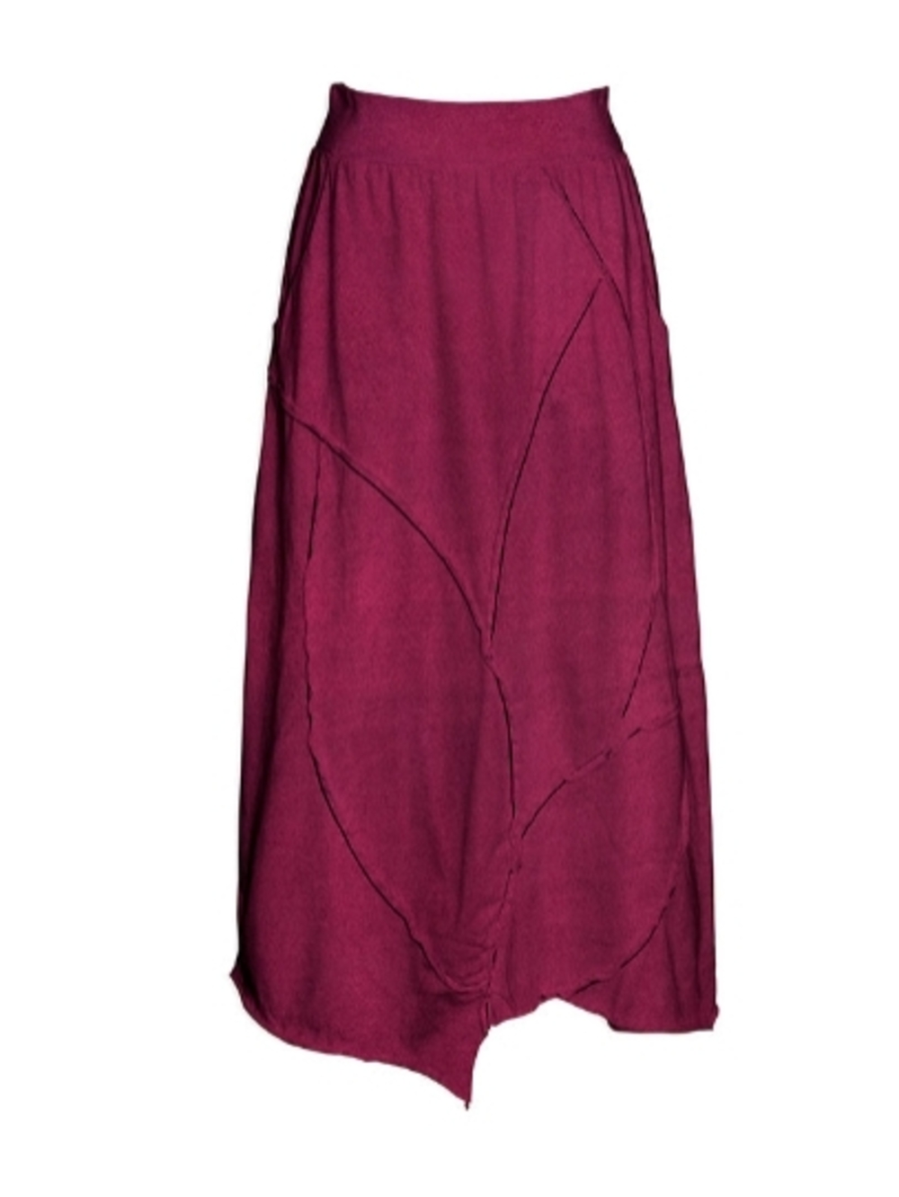 Women's Magenta Leaf-Panel Maxi Skirt